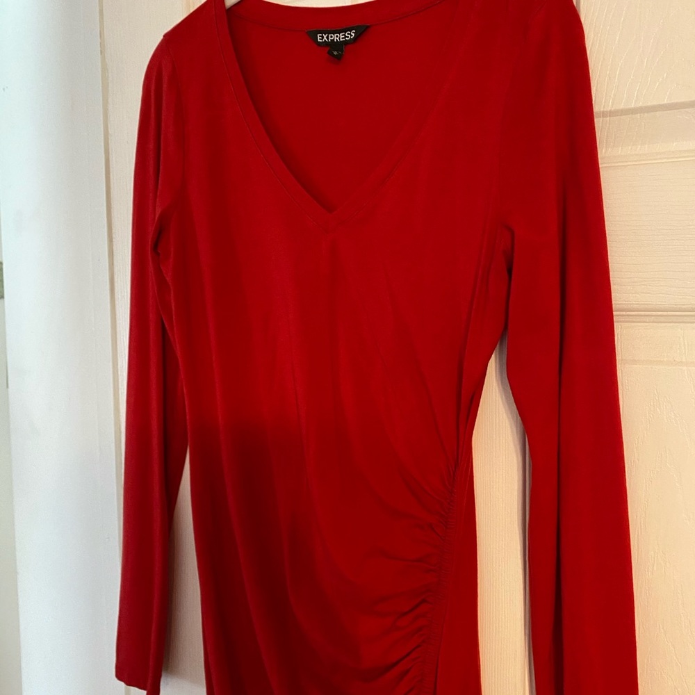 Express Long Sleeve Ruched Dress - Picture 4 of 8